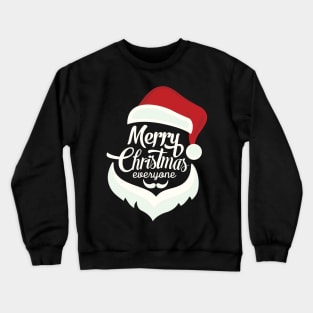 Merry Christmas Everyone Santa Text Face Crewneck Sweatshirt